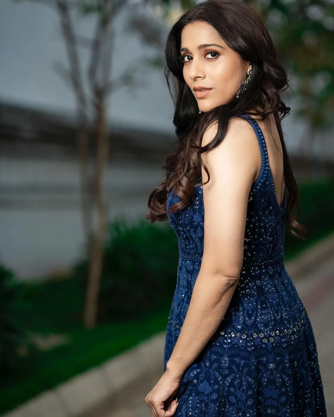 Rashmi Gautam In Sleeveless Blue Gown